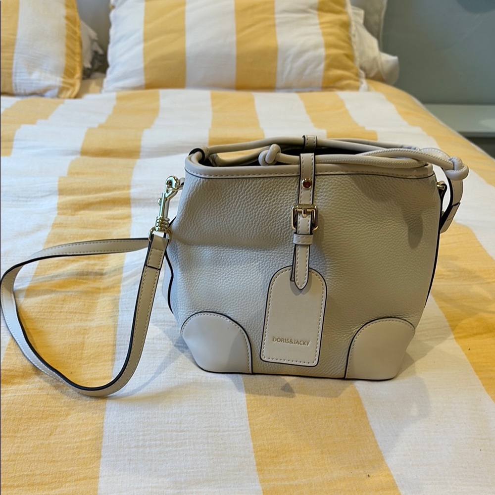 Cream Leather Crossbody Bag